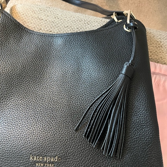 Kate Spade Loop Black Leather Shoulder Handbag - Picture 13 of 15